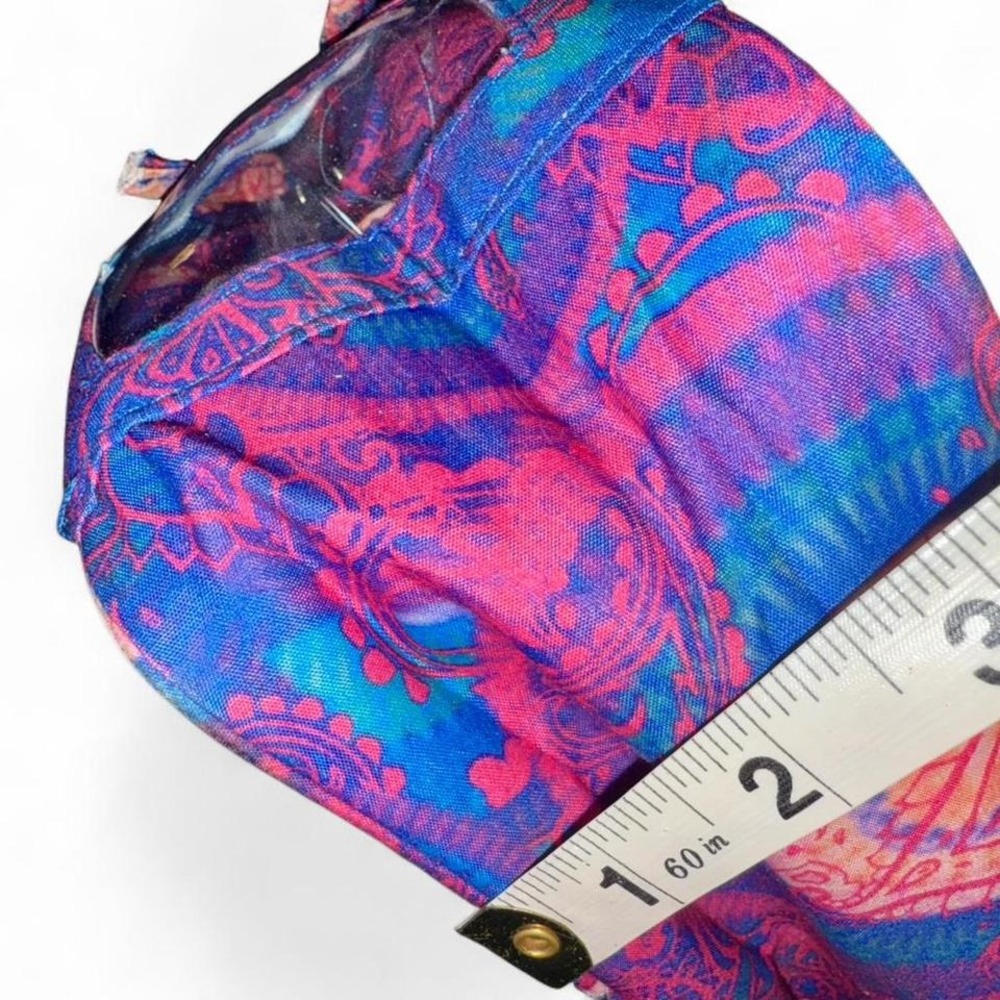 DANIELLE MORGAN VINTAGE LUNCH TOTOE KIT BAG PURPLE PINK PAISLEY - Picture 7 of 7